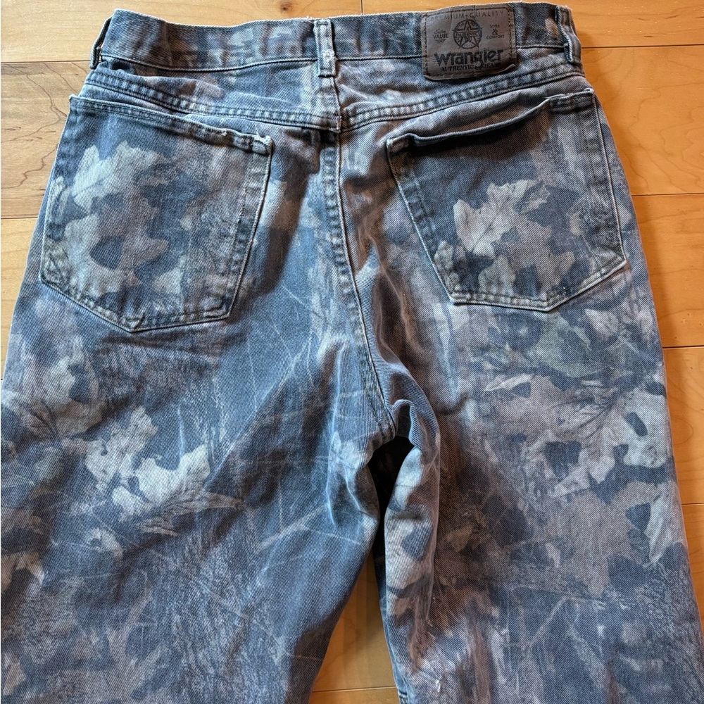 Wrangler 30x30 camo camouflauge distressed double knee pants men’s - Picture 3 of 11